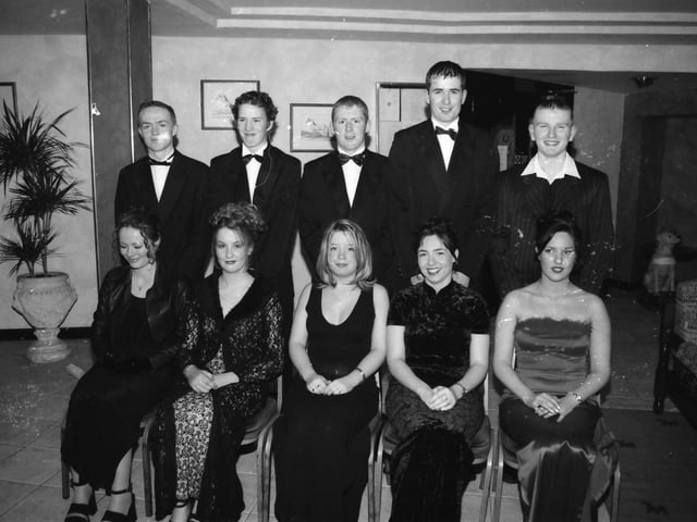 Guests and partners at the North West Institute of Further and Higher Education (NWIFHE) students' annual dinner in the White Horse Hotel. From left, seated, Emma Jackson, Olivia McElwee, Paula Doherty, Una Gallagher and Sinead Gallagher. Standing, Ben Diver, Ronan Gallagher, Declan Watson, Gary O'Kane and Paul Mulhern.