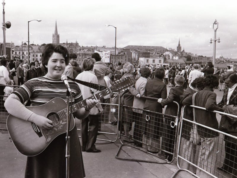 Performing at the Peace Rally on Craigavon Bridge.