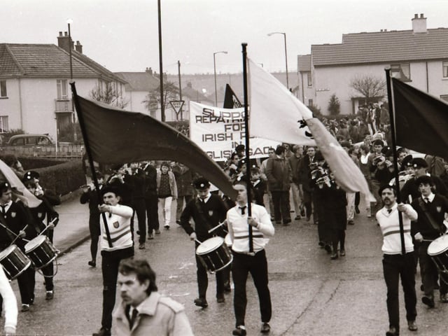 Bloody Sunday 14th anniversary commemorations in Derry in January 1986.