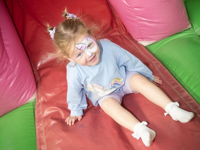 Fun and games for this young lady at the Feile '25s Party in the Park (Big Bog BBQ) in Pilot's Row on Saturday. (Photos: Jim McCafferty Photography) : .