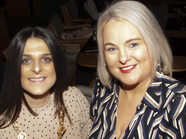 The Mayor of Derry City and Strabane District Council, Sandra Duffy chatting to staff from Good Morning North West, during a reception in their honour at the Guildhall on Tuesday evening.