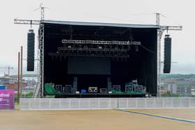 The stage set for a previous gig at Ebrington. DER2130GS - 048