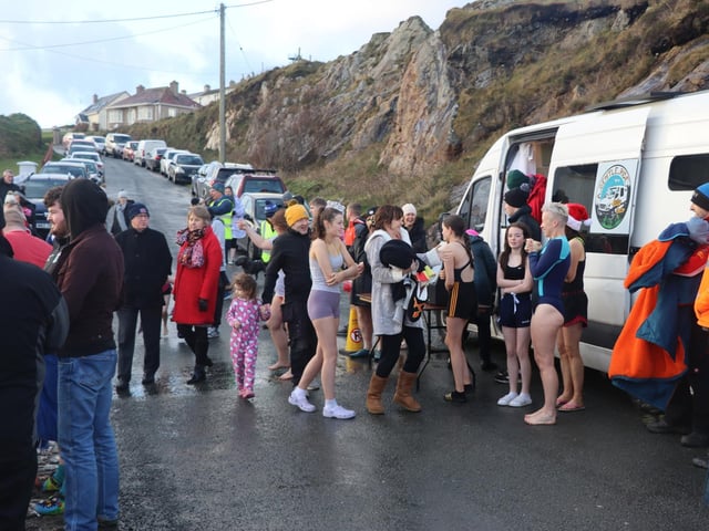 Malin Head Community Christmas Day Swim at Portmor Beach.