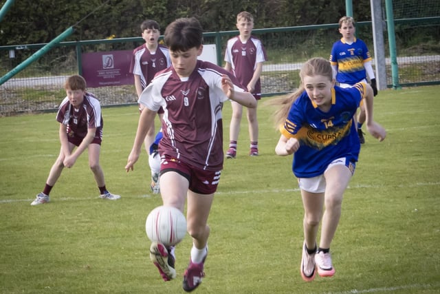 Action from Friday's game between Dernaflaw PS and St. Canice (Feeney) at Faughanvale. (Photos: Jim McCafferty Photography)
