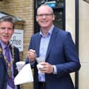 Simon Coveney with the then Mayor of Derry & Strabane, Councillor John Boyle, at the Foyle Maritime Festival in 2018.