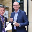 Simon Coveney with the then Mayor of Derry & Strabane, Councillor John Boyle, at the Foyle Maritime Festival in 2018.