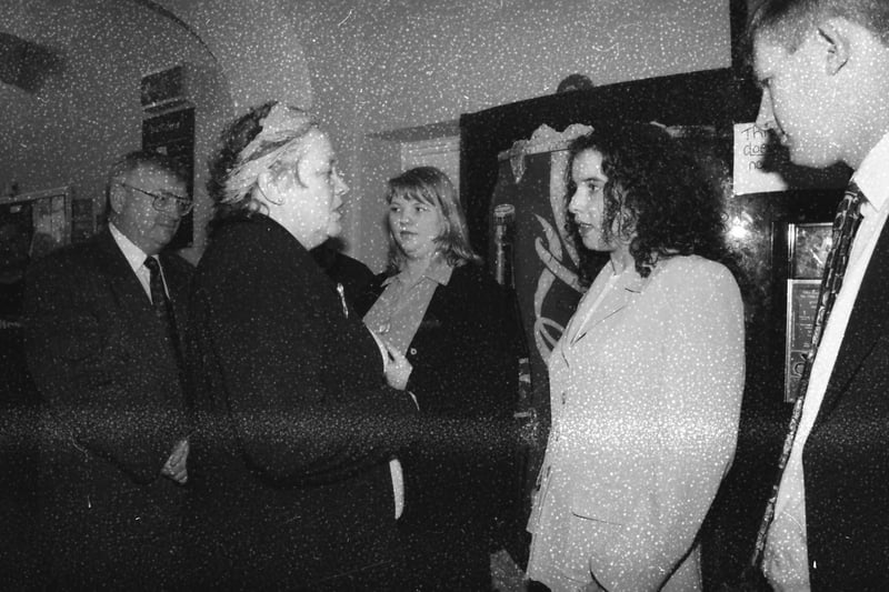 Mo Mowlam during a visit to St. Columb's Park House.