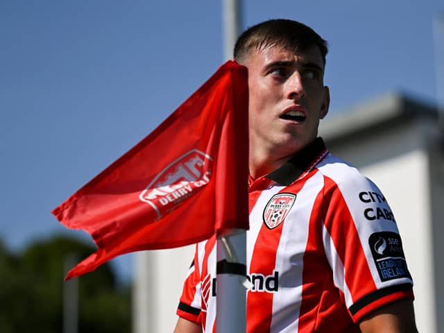 Darragh Burns of Derry City during the Club Orange Men’s FAI Cup Second Round match between Derry City and Tolka Rovers at The Ryan McBride Brandywell Stadium in Derry. Photo by Paul Phelan/Sportsfile