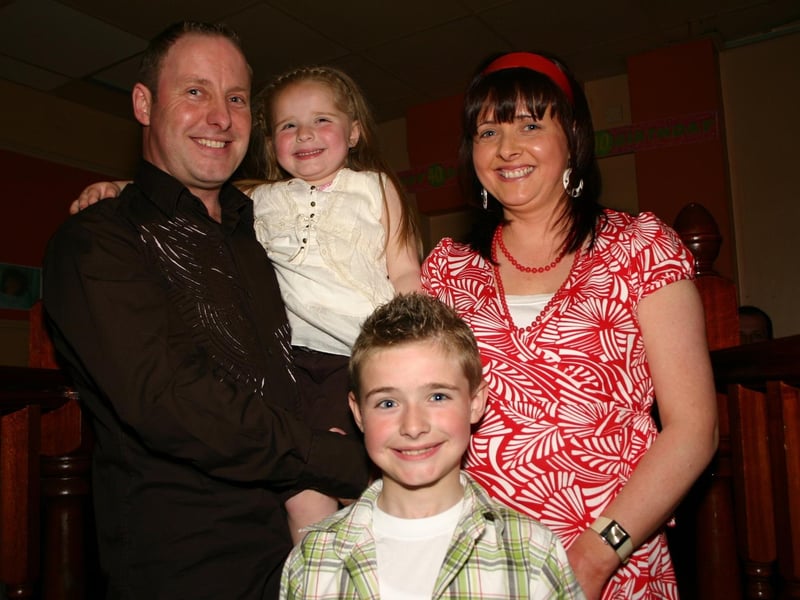 The Birthday girl with her family son Jonathan, daughter Rebecca and husband George at the big bash. 4108/dd : .
