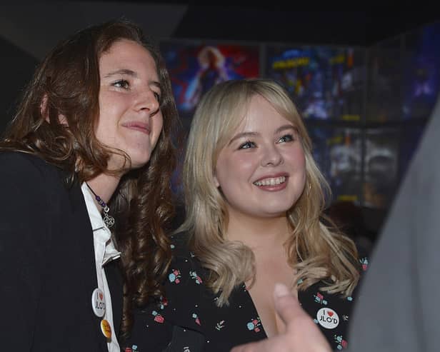 Derry Girls actors Louisa Harland and Nicola Coughlan pictured at the premiere of Derry Girls Two in the Omniplex Cinema, Strand Road  DER0819GS-08