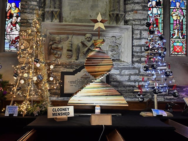 Christmas tree displays in St Columb's Cathedral form part of the annual Christmas Festival. Photo: George Sweeney