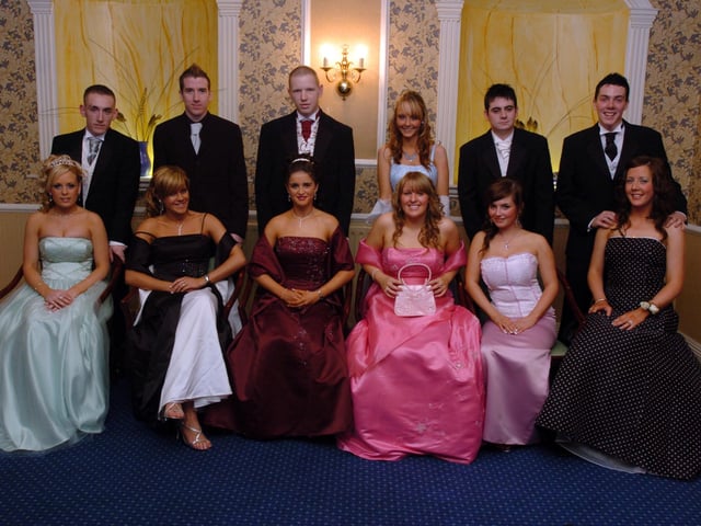 Kayleigh Morrison, Lara Doherty, Leanne Curran, Rebecca Bonner, Stephanie Stewart and Orla McKenna. Back, from left, are Liam Donohoe, Aidan Lynch, Ruairi McGill, Charlene McCrossan, Thomas Graverson and Conal Sweeney. (1110A08)