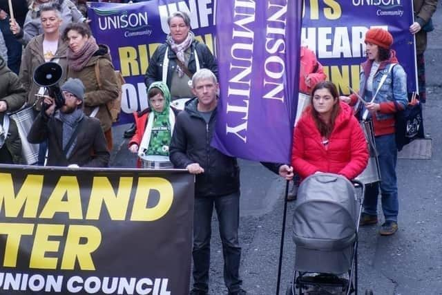 Protesters at a previous rally in Derry.