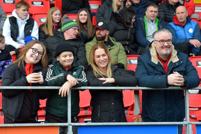 Sean and Leanne Leonard and family watching Derry City against Finn Harps. Photo: George Sweeney. DER2305GS – 04