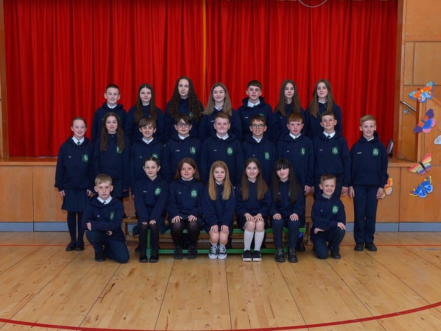 Mrs R, Doherty's P7 leavers class at St Patrick’s Primary School. Photo: George Sweeney. DER2321GS – 85