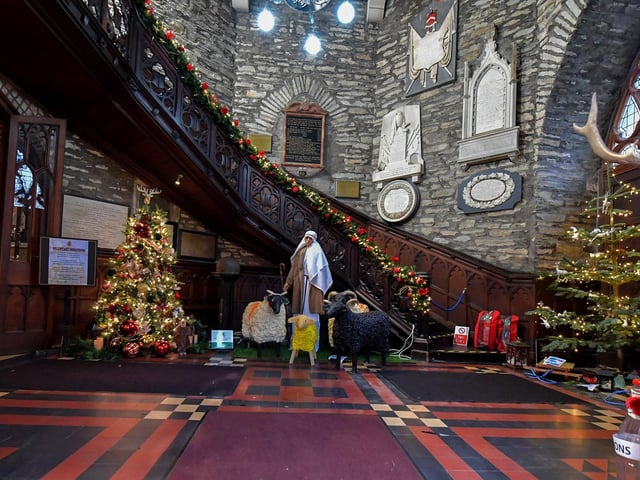 The exuberant Christmas display in St Columb’s Cathedral  marking the Christmas Festival.  Photo: George Sweeney