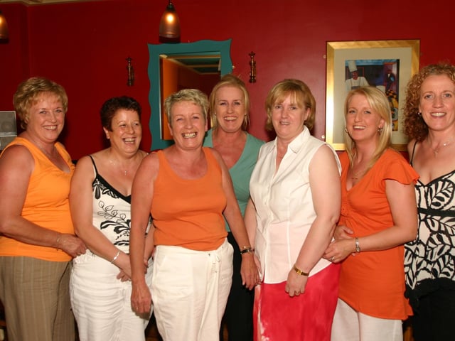 Jo Jo Gormley pictured with her sisters at her party in Becketts left to right Jean Terry Jo Jo Peggy Margaret Christine and Mena 7157dd : Parties and celebrations in Derry back in July 2005: Jo Jo Gormley.
