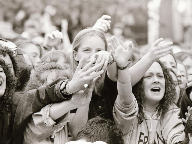 Fans enjoying the 1993 BBC Radio 1 roadshow.