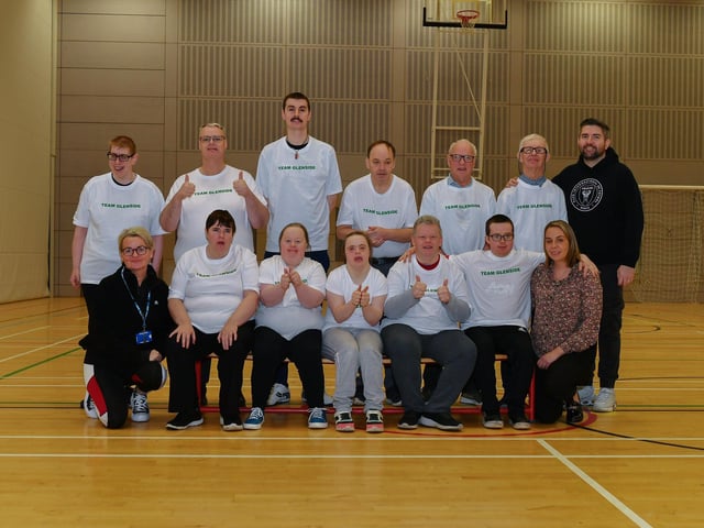 The Glenside Adult Training Centre, Strabane, cricket team that participated in the Cricket Blitz held in the Foyle arena on Monday afternoon. Photograph: George Sweeney