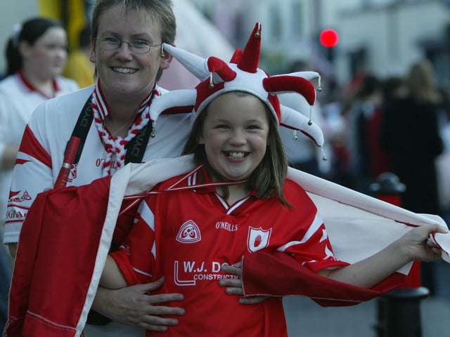 Celebrating Tyrone winning the All-Ireland Senior Football Championship against Armagh in September 2003