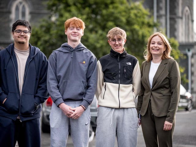 Affan Orkzai, Thomas Hunter, Cormac McLaughlin and Ms Hughes.
