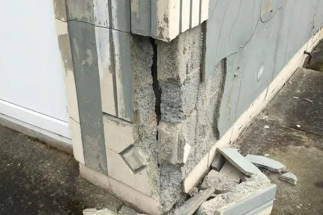 A house impacted by defective concrete blocks.