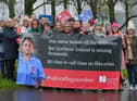 2019: Nurses from the Royal College of Nursing union strike at Altnagelvin Hospital three years ago this week. DER5119GS - 007