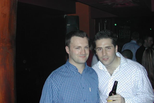 Lads night out....Stephen McConnell and Stephen McHugh in the Zone niteclub in Buncrana.