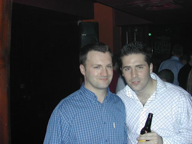 Lads night out....Stephen McConnell and Stephen McHugh in the Zone niteclub in Buncrana.