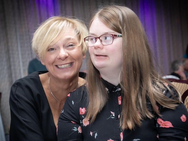 Jackie and Lauren Corbett pose for a picture on Friday night.