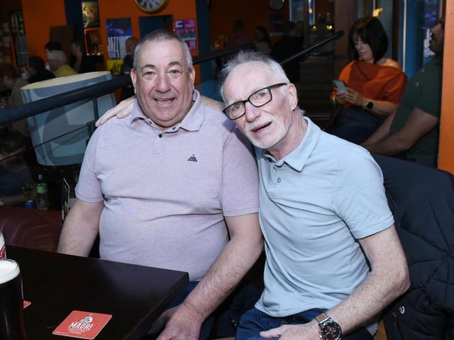 Gerard and Ian enjoying the Jazz Festival in the Collon Bar.
