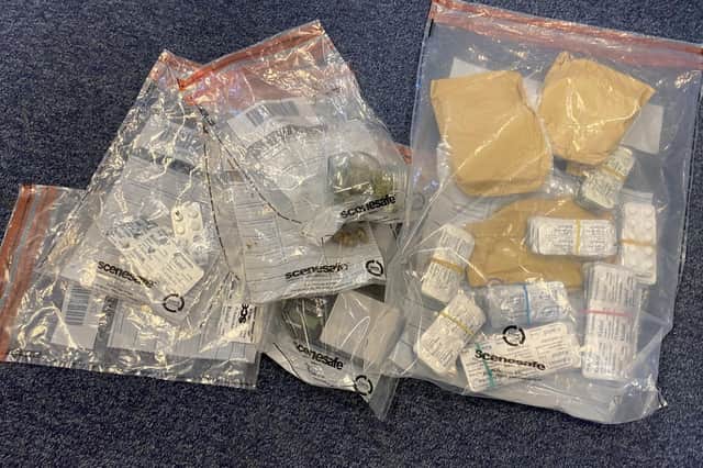Some of the suspected drugs seized