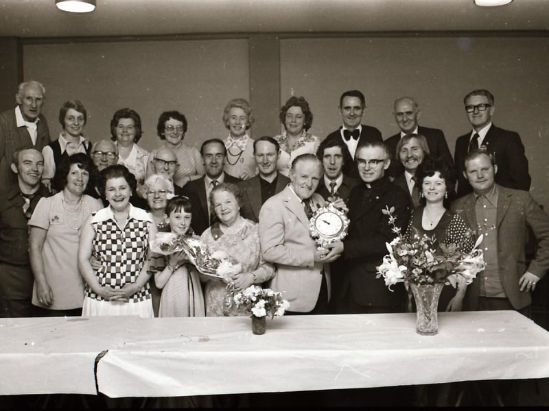 Golden wedding presentation Mr and Mrs Young at St Mary's Community Centre.