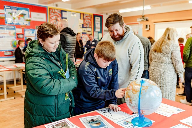 Checking out the Geography Department at the St Columb's College Open Day.