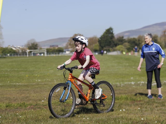 Participants in the Children's Try-A-Tri in memory of Caina Healey. Michelle Campbell/Micam Photography