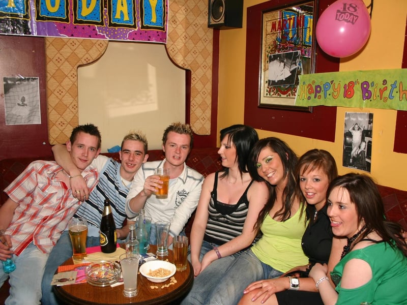 Having a good time at the surprise party in the Abercorn. 4128/dd : .