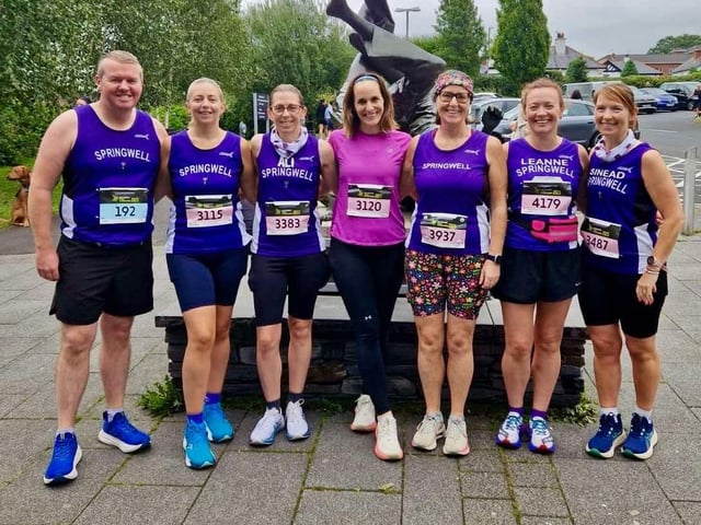 Some of the Springwell members from Limavady preparing for the Waterside Half Marathon