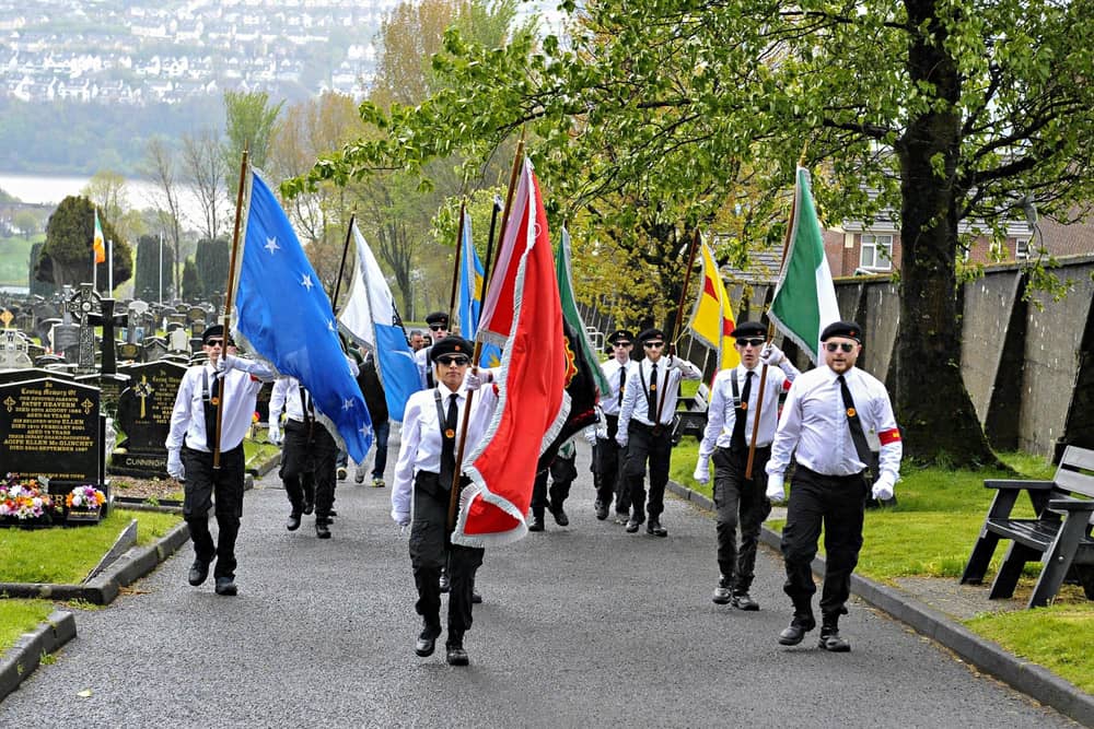 The IRSP held their annual Easter Commemoration at the IRSM Monument in the City Cemetery on Saturday.  Photo: George Sweeney