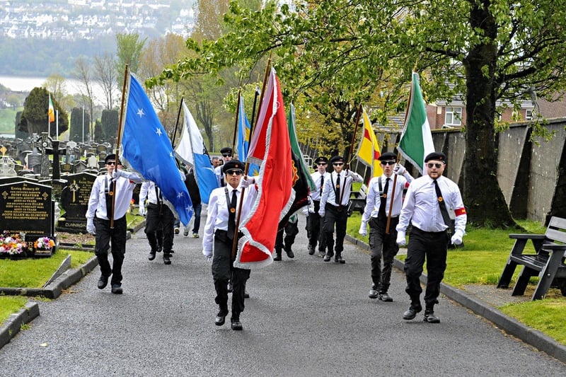 The IRSP held their annual Easter Commemoration at the IRSM Monument in the City Cemetery on Saturday.  Photo: George Sweeney