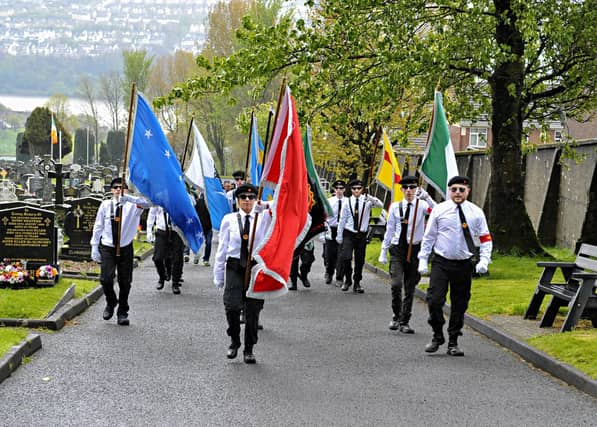 The IRSP held their annual Easter Commemoration at the IRSM Monument in the City Cemetery on Saturday. Photo: George Sweeney