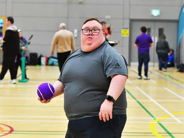 Action from the Cricket Blitz, organised by the North West Cricket Union, held in the Foyle arena on Monday afternoon. Photograph: George Sweeney