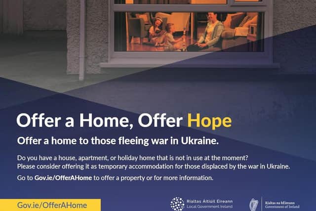 Donegal County Council is appealing to those who have unoccupied properties to offer them as temporary homes for those fleeing war in Ukraine.