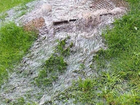 Sewage cascading into the garden of a house in Ivy Mead Mews in Derry after a pipe burst recently. NI Water say they are working on a permanent solution to the problem.