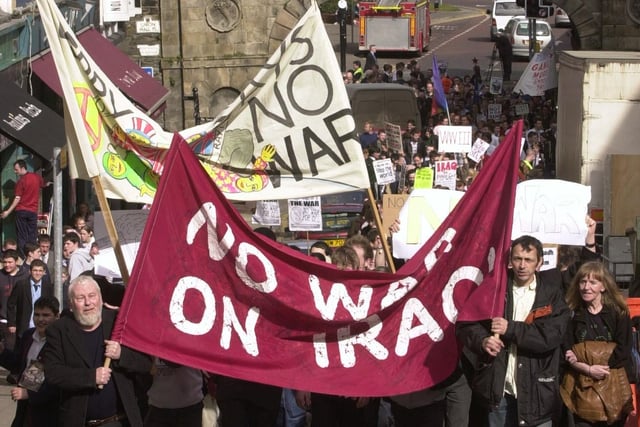 Anti-war protesters in March 2003.