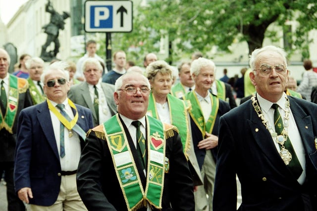 Jim Crossan and AOH marchers, Derry.