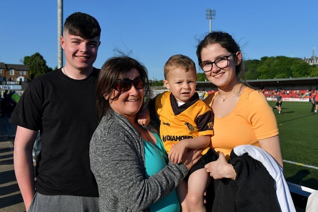 Relatives of Derry City’s Ciaran Coll, including his young son Keegan, were at the game against Shelbourne on Friday night. Photo: George Sweeney. DER2321GS - 66