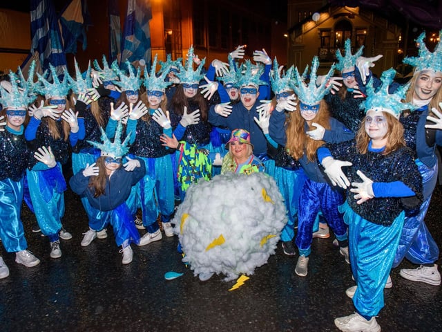 On the Ninth Wave, the parade in Derry which brought the annual Derry City and Strabane District Council Halloween Awakening of the Walled City to a dramatic conclusion followed by a fireworks display over the River Foyle. Picture Martin McKeown. 31.10.22