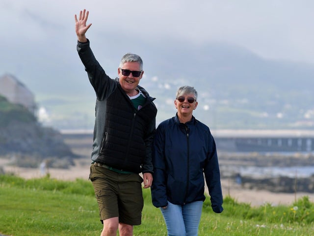 Pat and Jacqui Loughrey, from Derry, took part in the Buncrana Park run on Saturday morning, in memory of the late Ciaran Caldwell. Photo: George Sweeney.  DER2319GS – 21