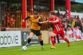 Derry City winger Ryan Graydon races past Sligo Rovers goalscorer Will Fitzgerald at the Showgrounds on Saturday night. Photograph by Kevin Moore.