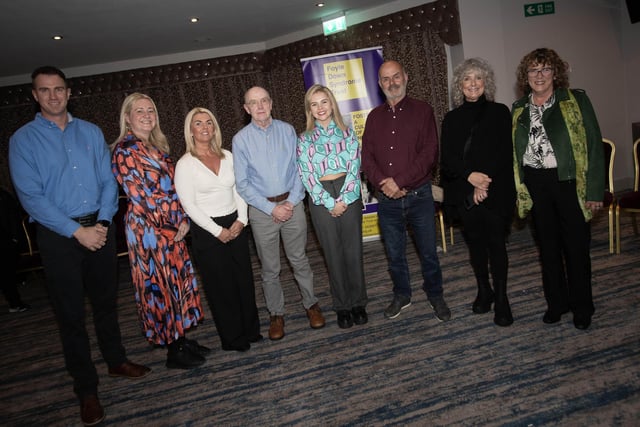 Past and present board members of Foyle Down Syndrome Trust pictured with guest speaker, Derry Girls Saoirse Monica Jackson on Tuesday evening.